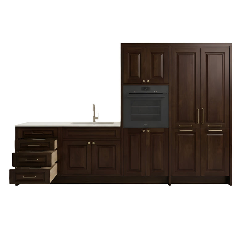 Shaker Espresso Oven and Pantry Cabinets