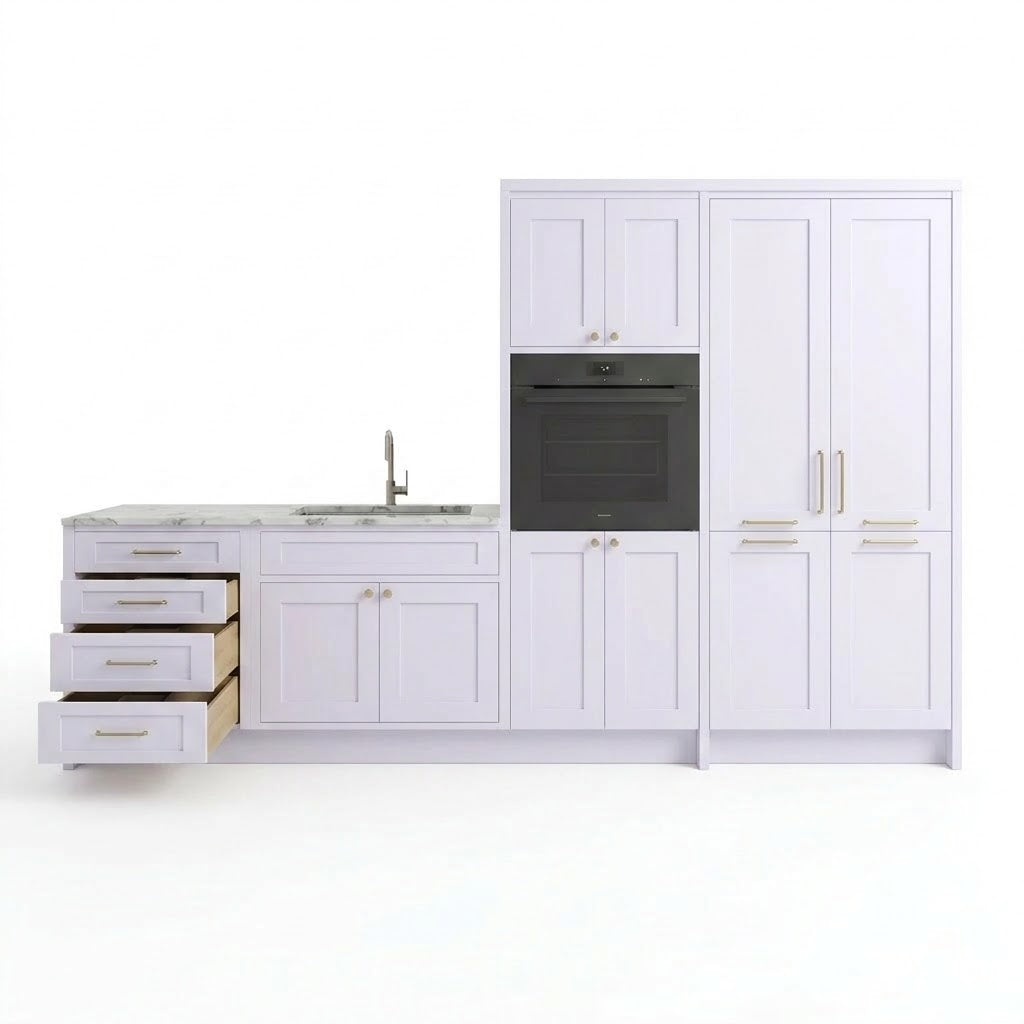 Sydney White Oven and Pantry Cabinets