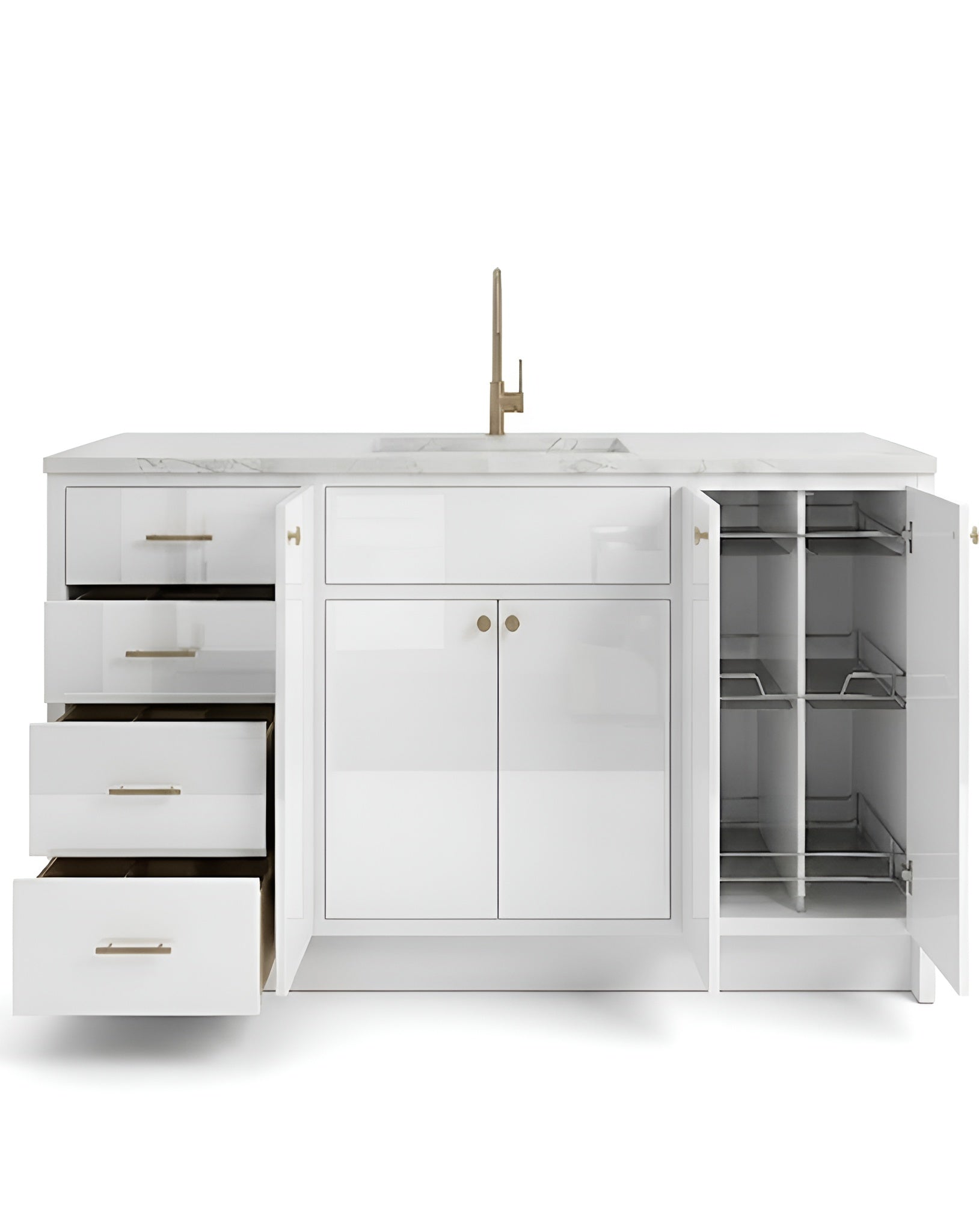 High Gloss White Vanity Cabinets