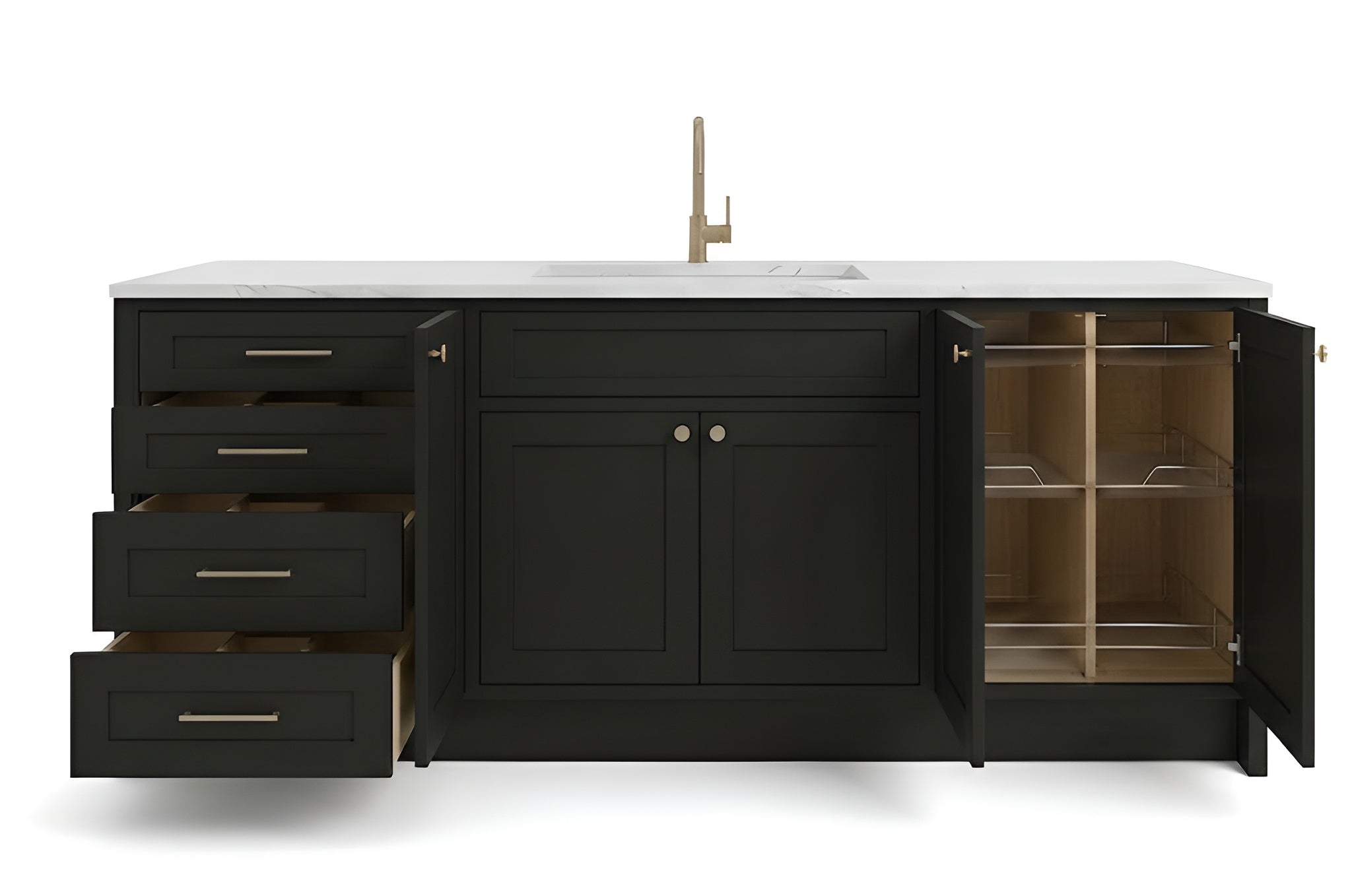 Slim Iron Black Vanity Cabinets