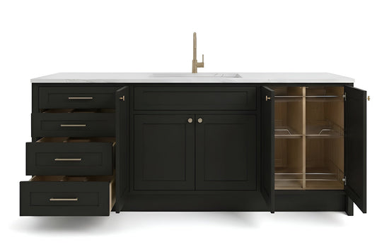 Slim Iron Black Vanity Cabinets