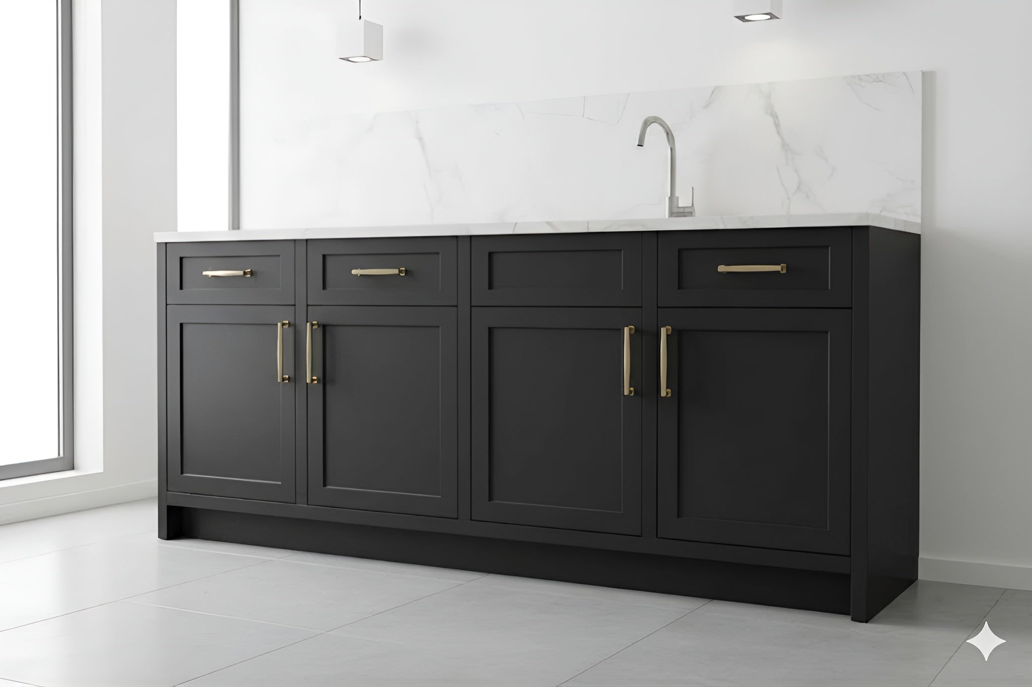 Slim Iron Black Wall Cabinets