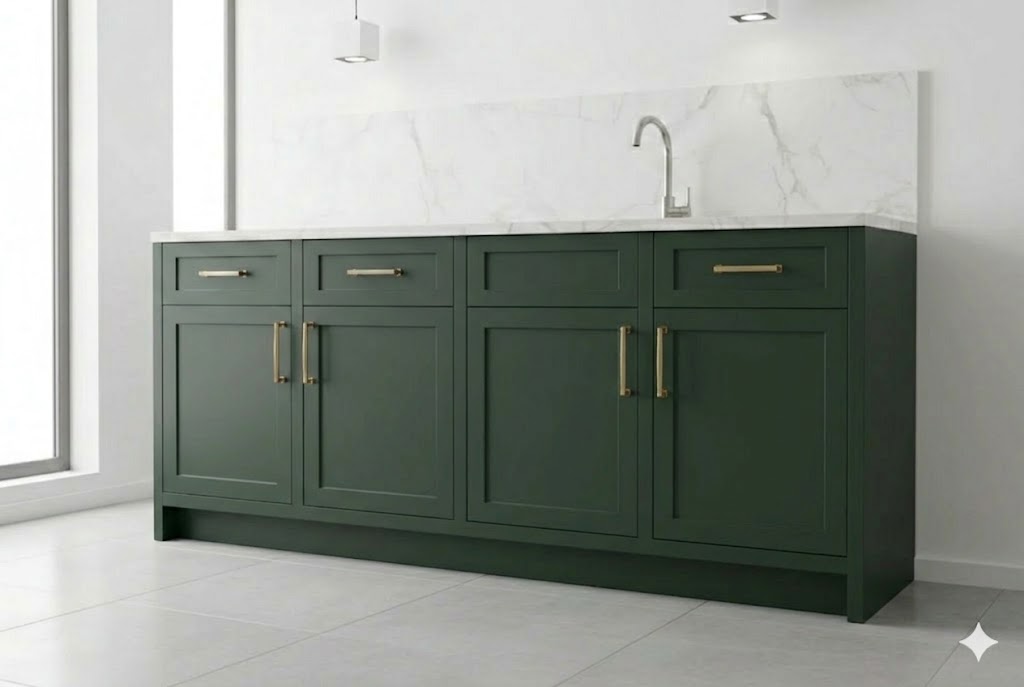 Slim Aston Green Base Cabinets
