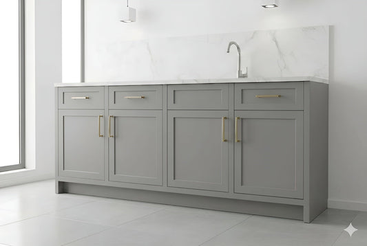French Grey Base Cabinets