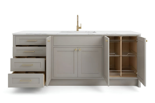 French Grey Vanity Cabinets