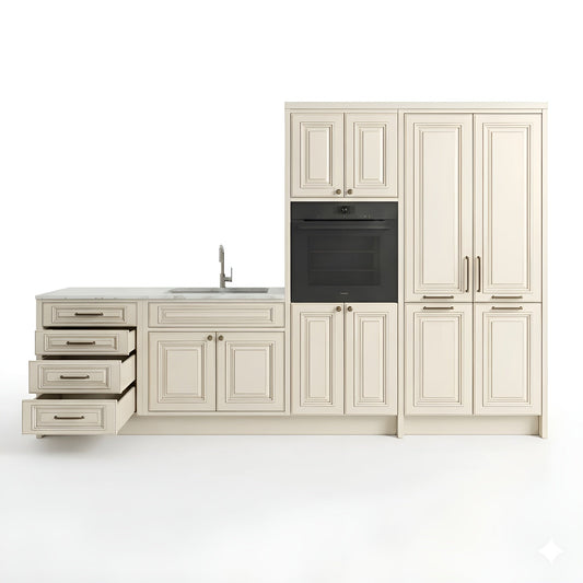 Charleston White Oven and Pantry Cabinets