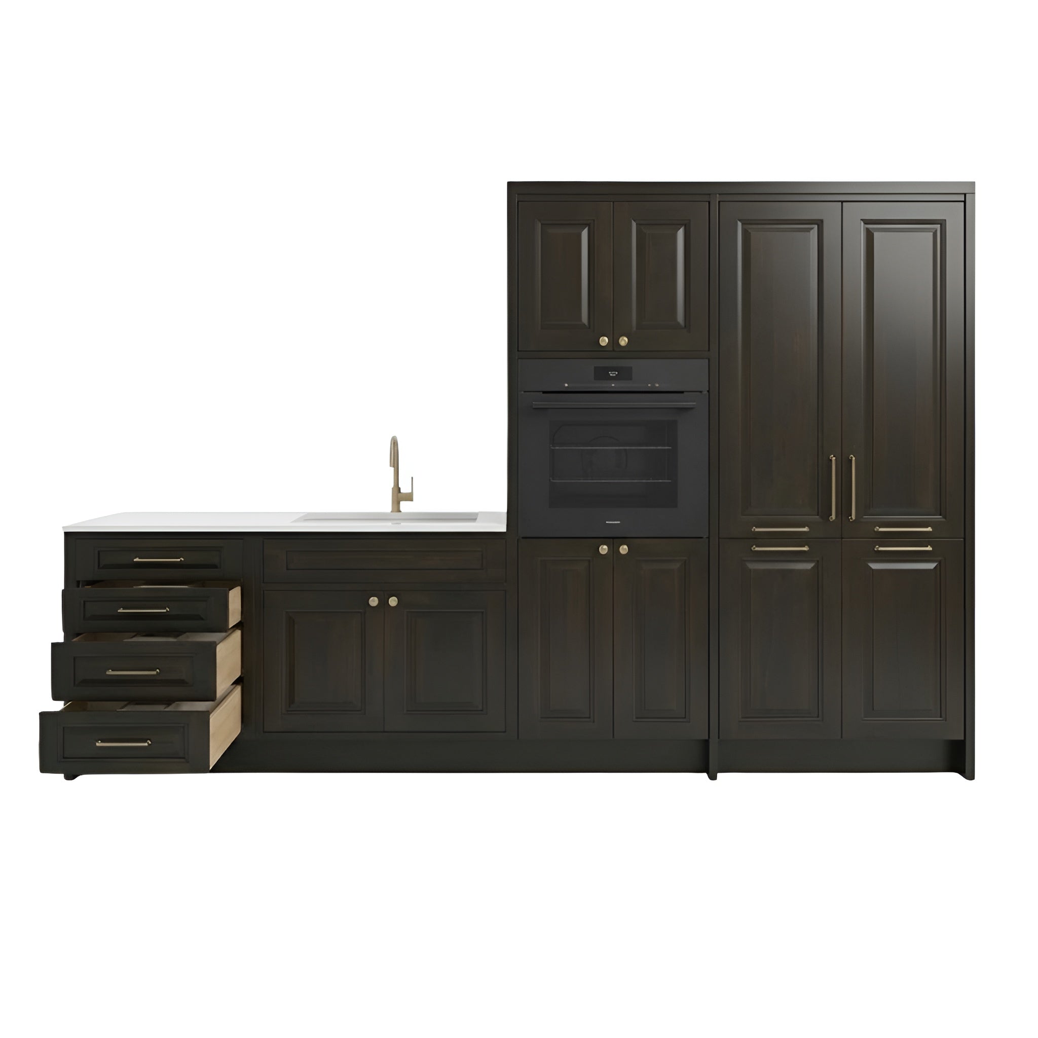 Aspen Charcoal Gray Oven and Pantry Cabinets