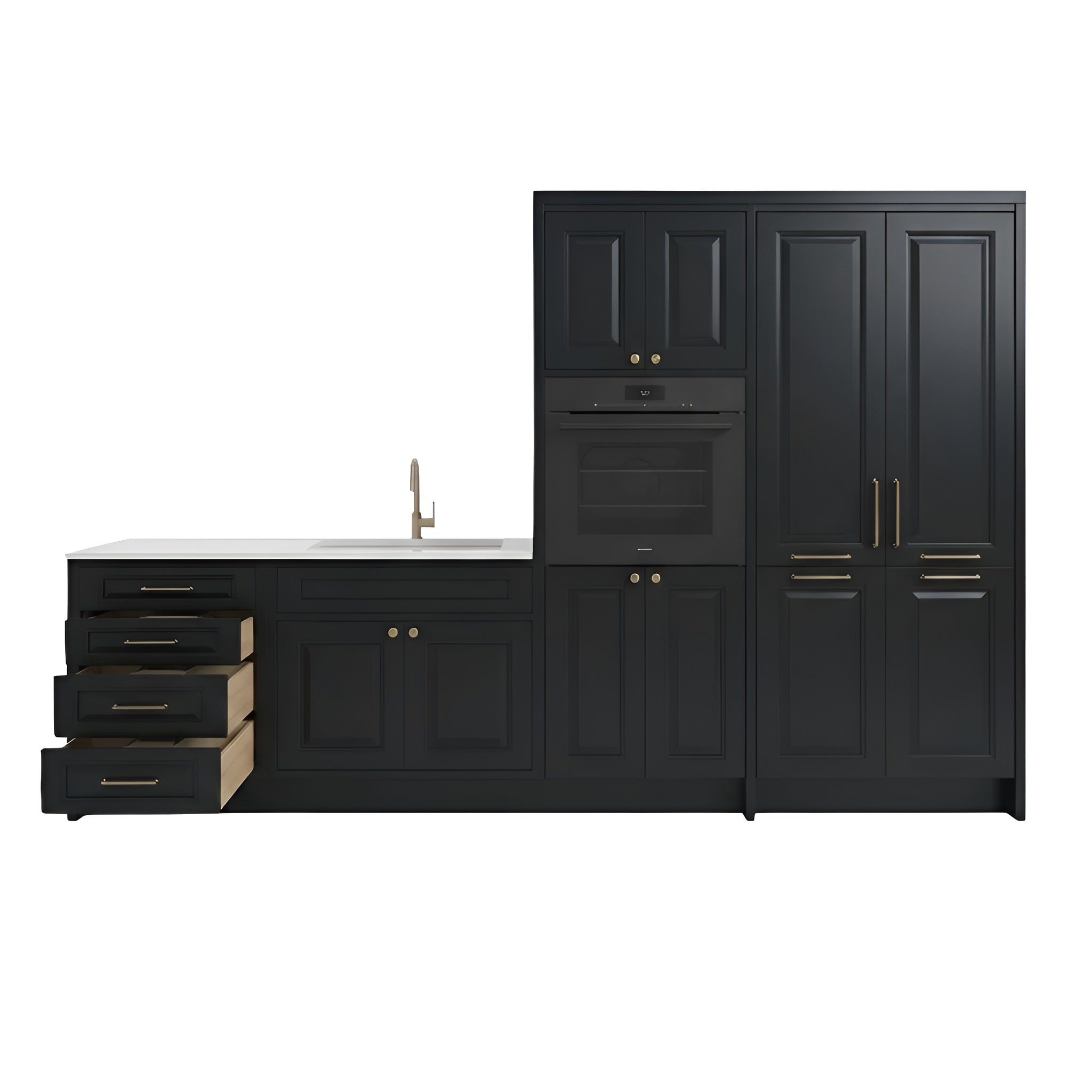 Iron Black Oven and Pantry Cabinet
