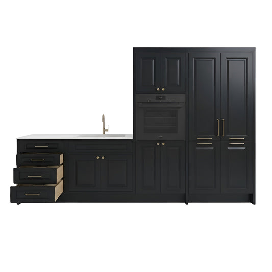 Iron Black Oven and Pantry Cabinet