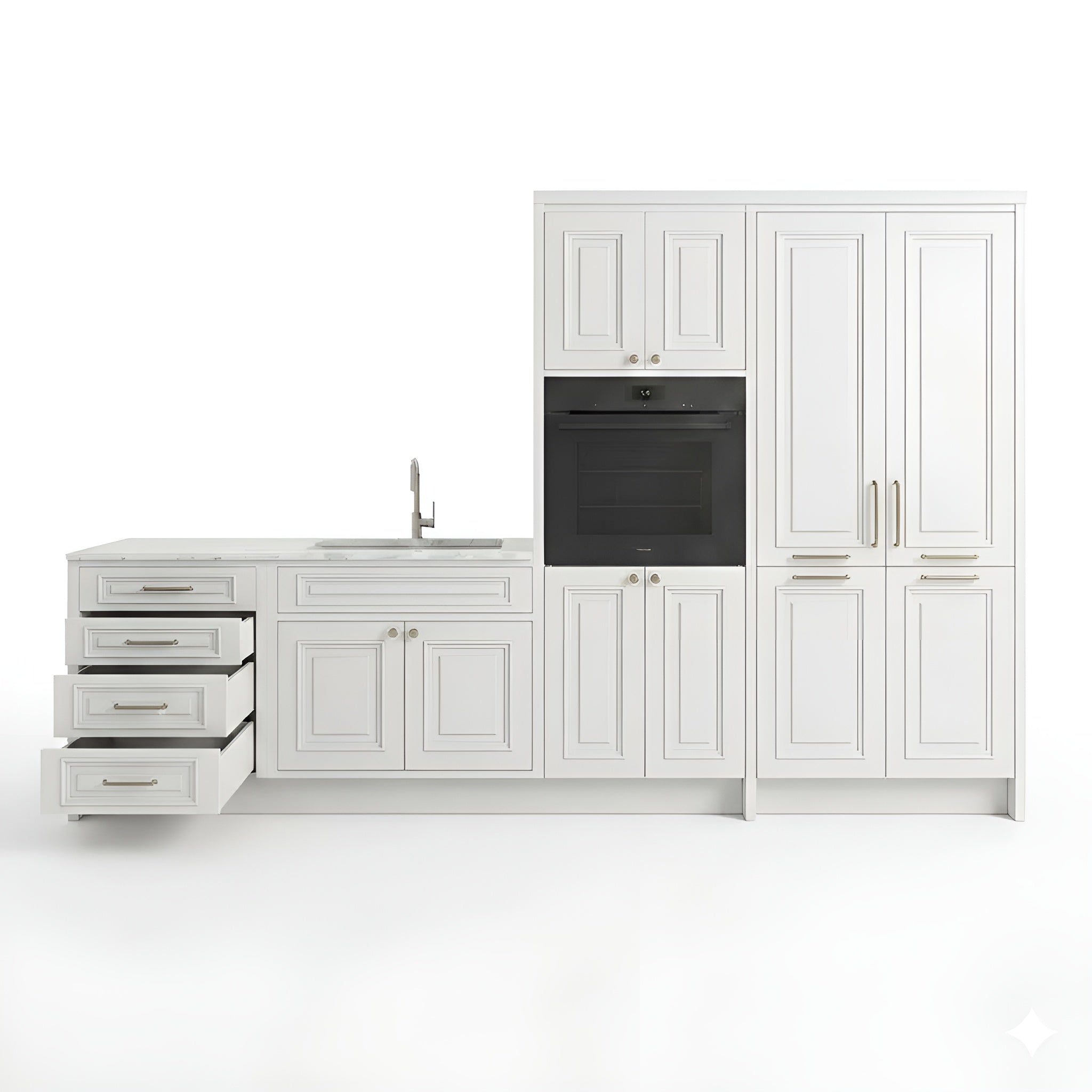 Aspen White Oven and Pantry Cabinets