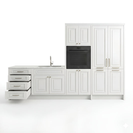 Aspen White Oven and Pantry Cabinets