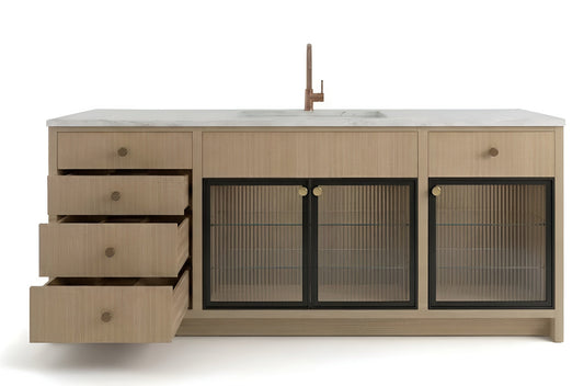 Crystal Glass Vanity Cabinets