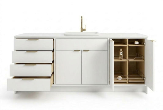 Slim Dove White Vanity Cabinets