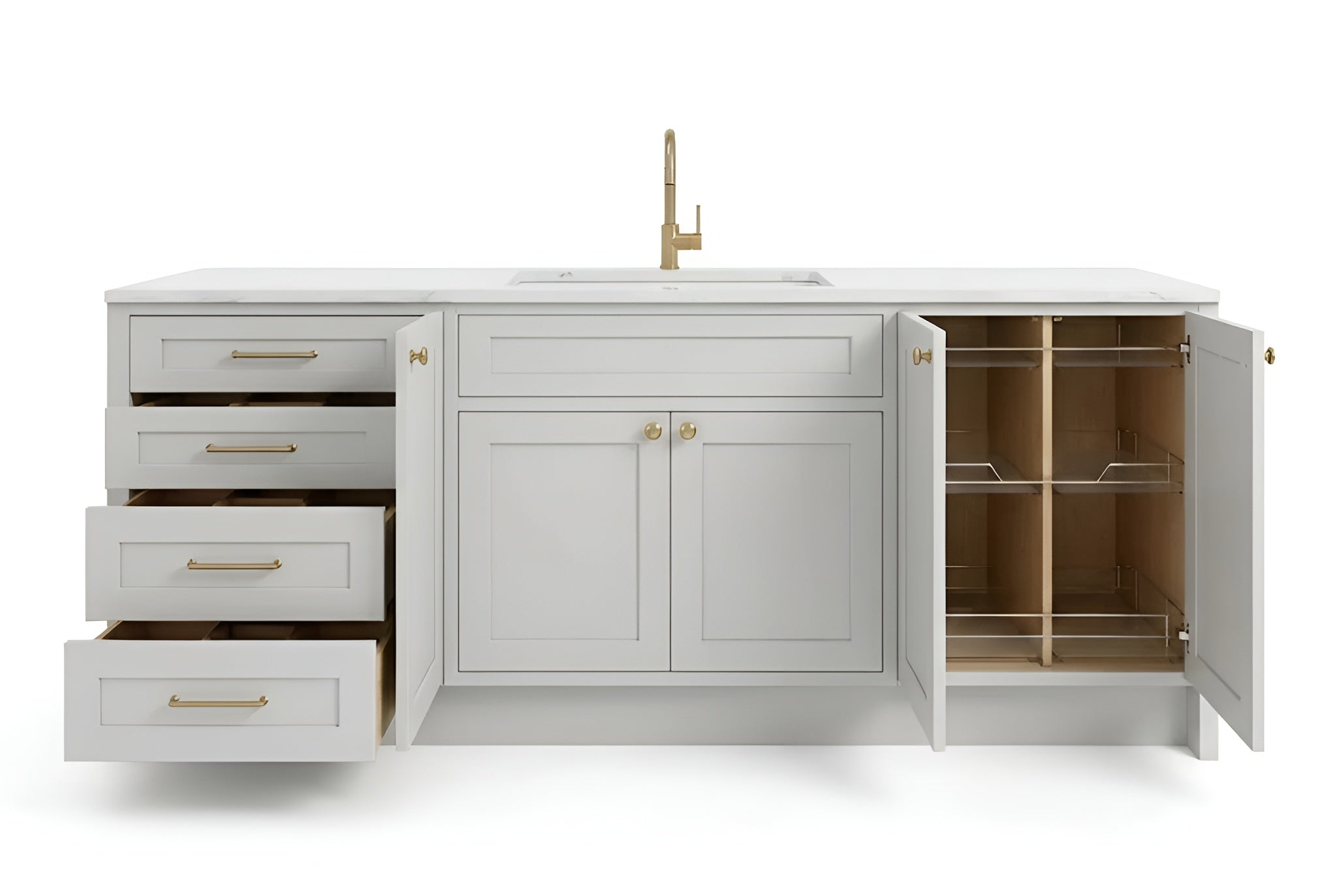 Double Dove White Vanity Cabinets