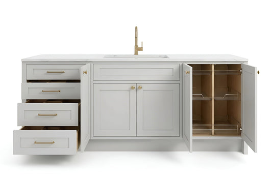 Double Dove White Vanity Cabinets