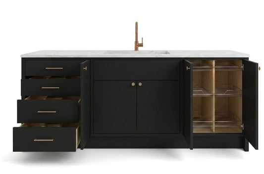 Matte Black Vanity Cabinets