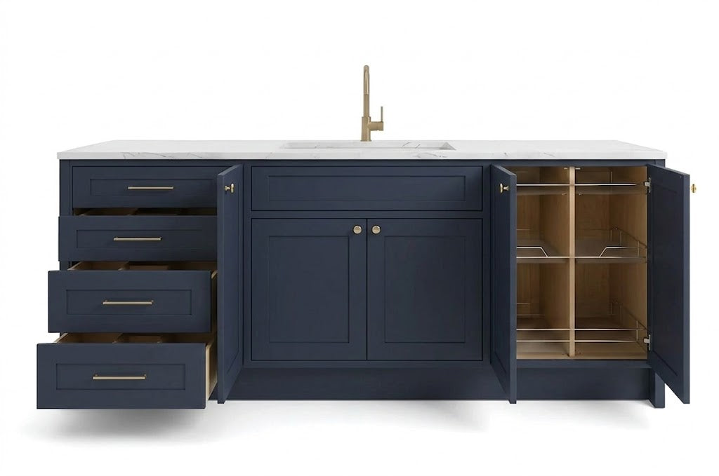 Navy Blue Vanity Cabinets