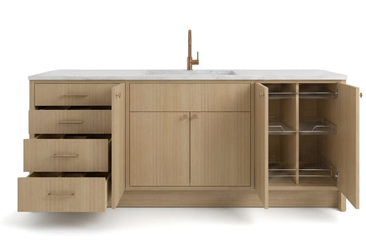 Oak Blonde Vanity Cabinets