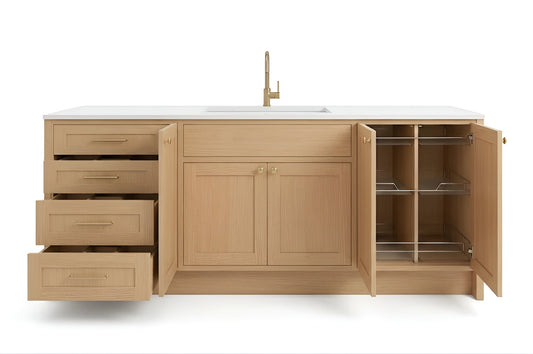 Slim Shaker Oak Vanity Cabinets