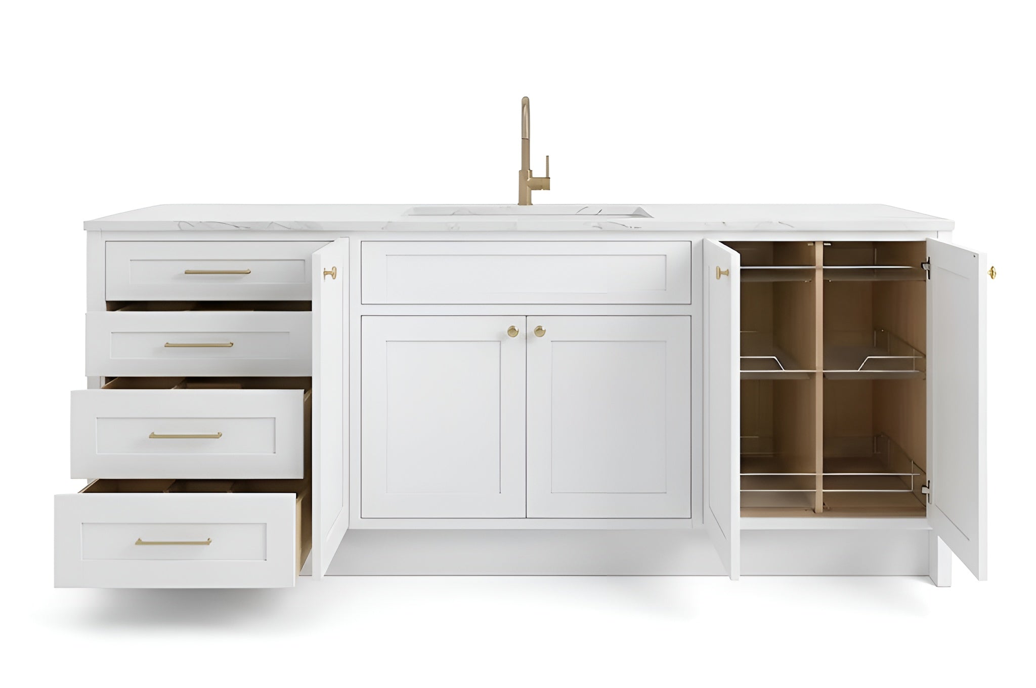 Slim Shaker White Vanity Cabinets