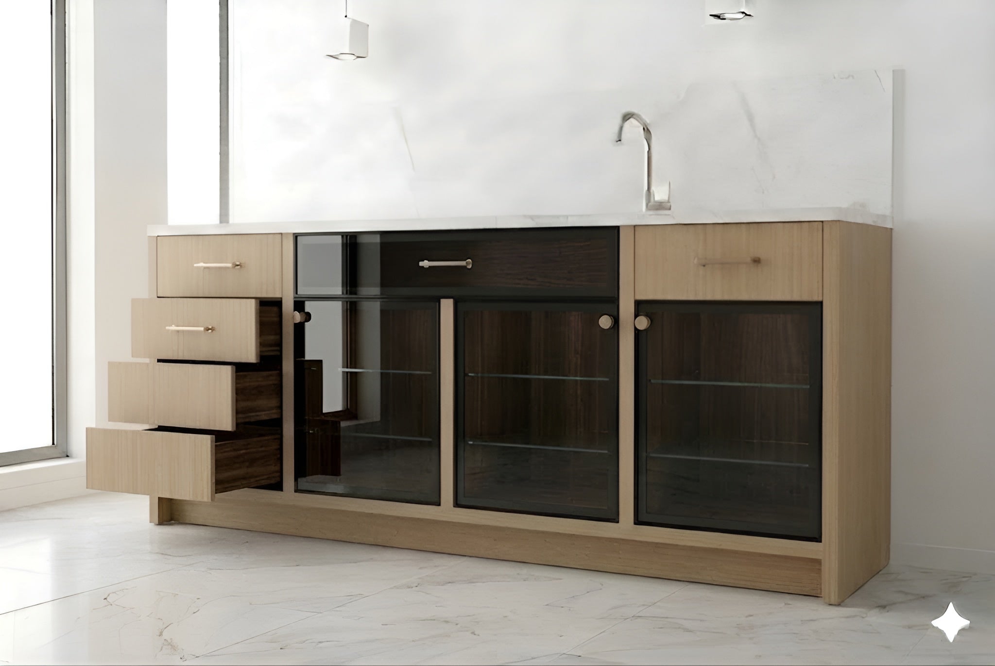 Midnight Glass Base Cabinets