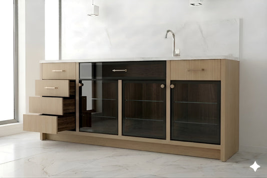 Midnight Glass Base Cabinets