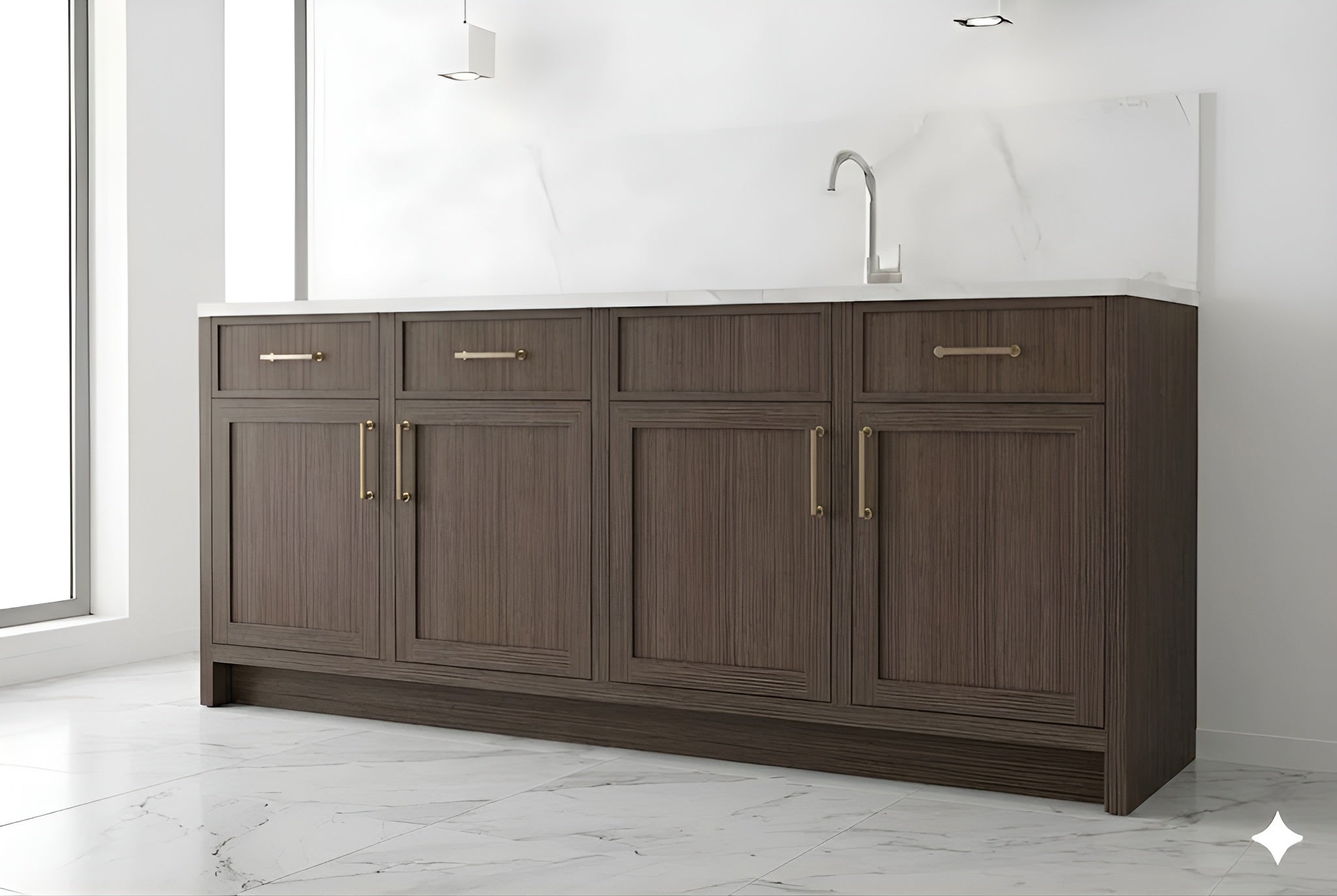 Slim Amber Oak Base Cabinets