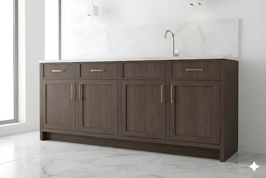 Slim Amber Oak Wall Cabinets