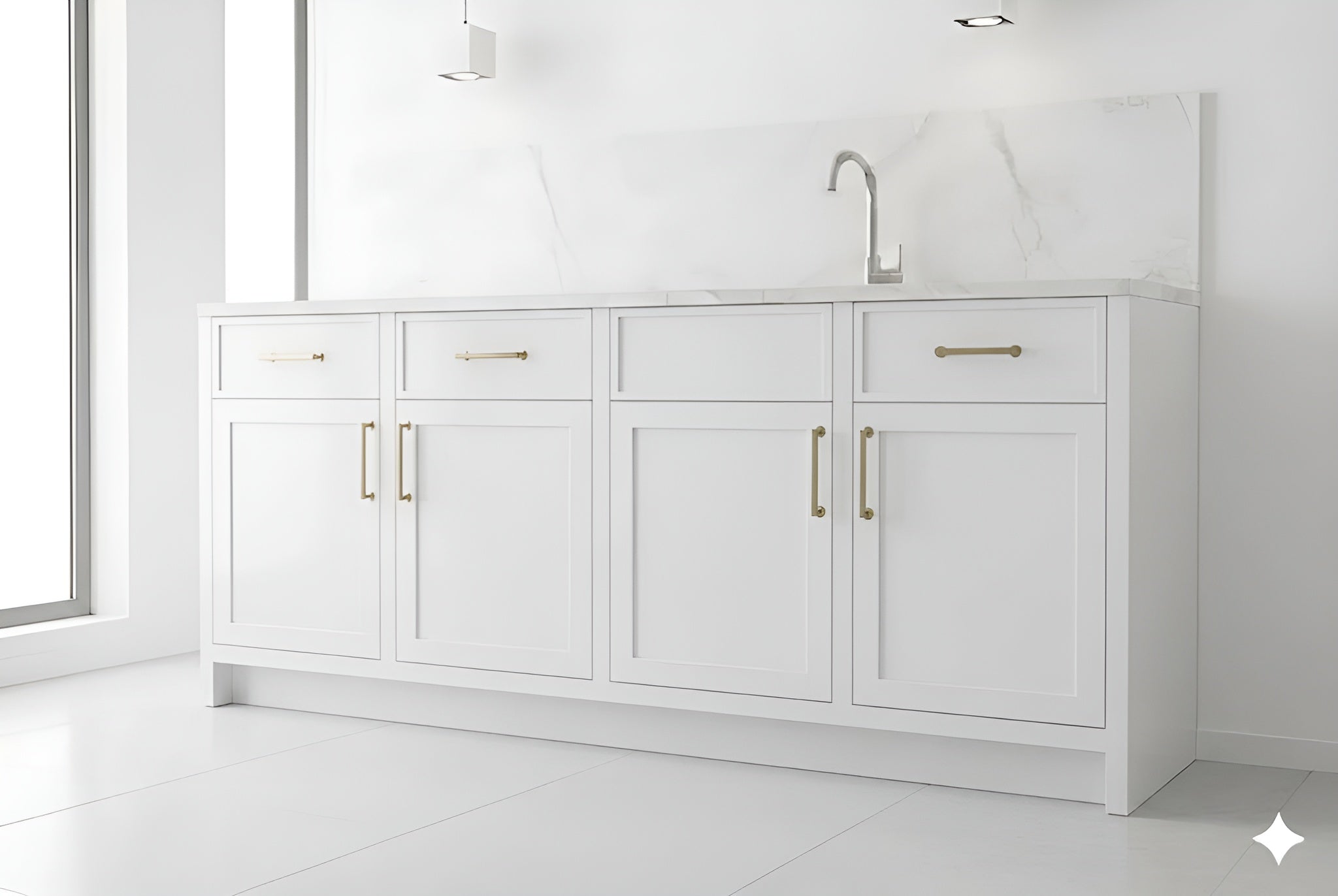 Slim Shaker White Wall Cabinets