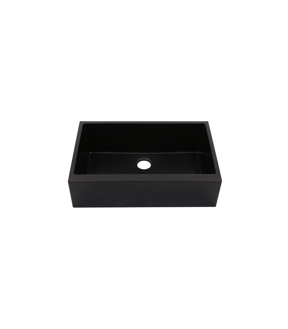 Single Bowl Farmhouse Apron Front Granite Composite Sink Black