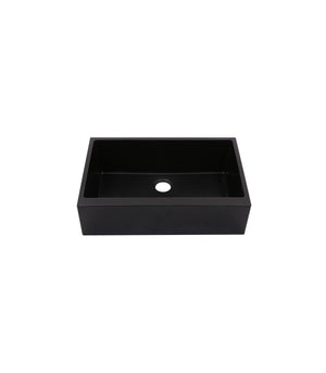 Single Bowl Farmhouse Apron Front Granite Composite Sink Black