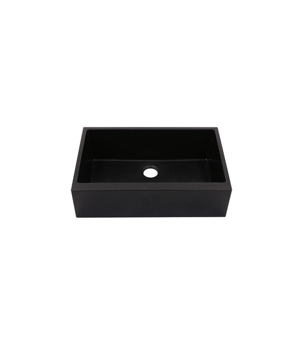 Single Bowl Farmhouse Apron Front Granite Composite Sink Black