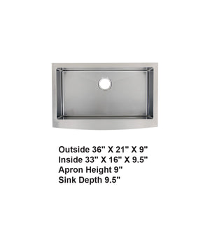 Single Bowl Farmhouse Apron Front Stainless Steel Sink