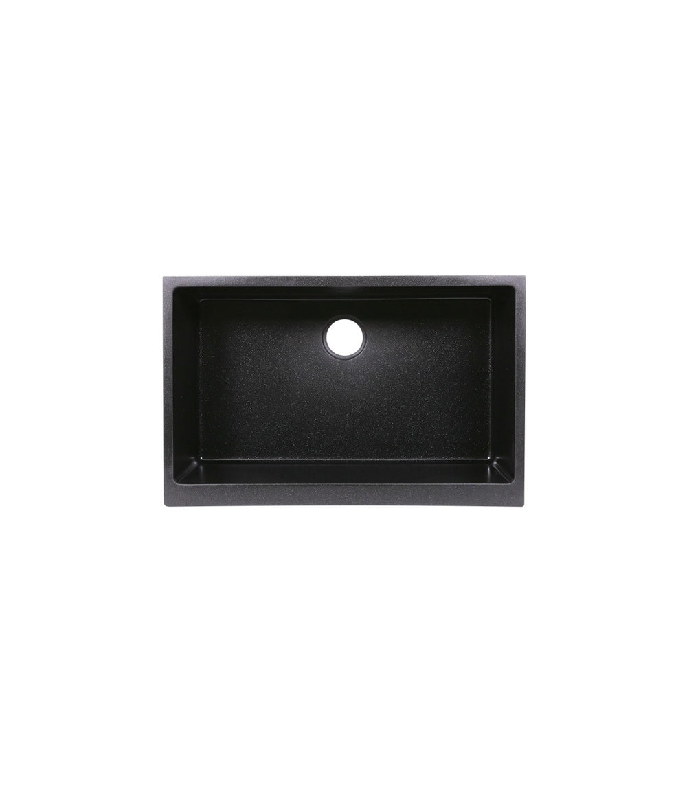 Single Bowl Farmhouse Apron Front Granite Composite Sink Black
