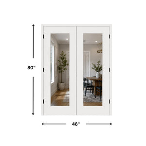 1-Clear Double Glass Door