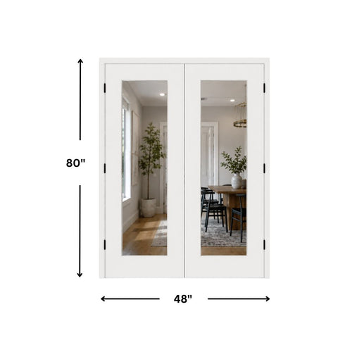 1-Clear Double Glass Door