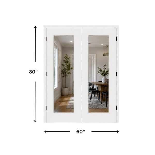 1-Clear Double Glass Door