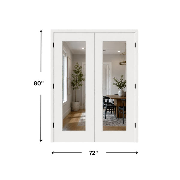 1-Clear Double Glass Door