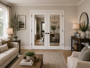 1-Clear Double Glass Door