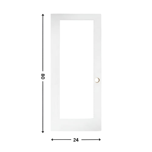 1-Clear Glass Slab Door ( 80" height )