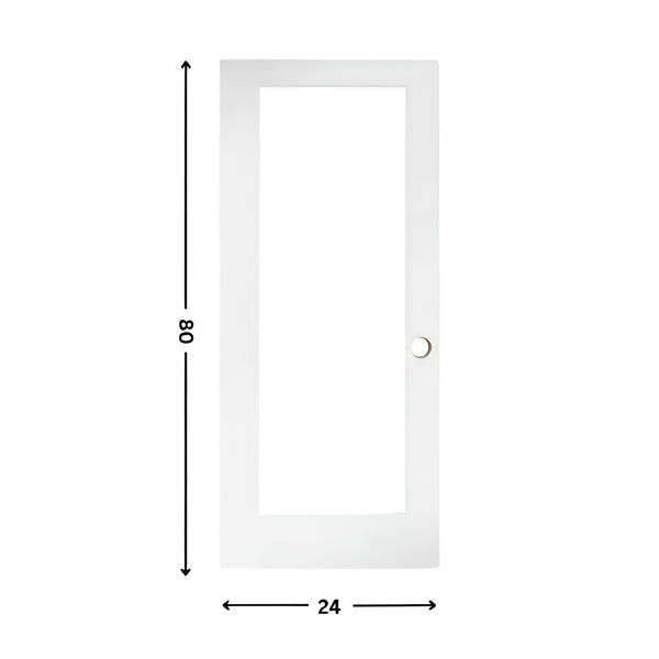 1-Clear Glass Slab Door ( 80" height )
