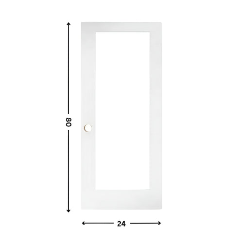 1-Clear Glass Slab Door ( 80" height )