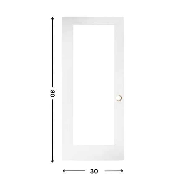 1-Clear Glass Slab Door ( 80" height )