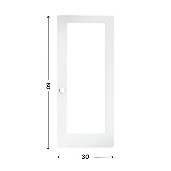 1-Clear Glass Slab Door ( 80" height )