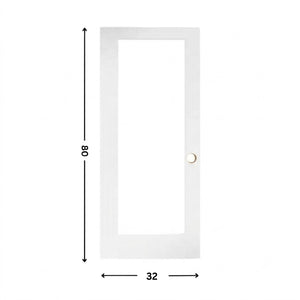 1-Clear Glass Slab Door ( 80" height )