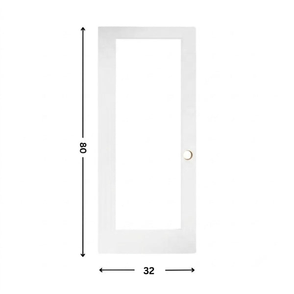 1-Clear Glass Slab Door ( 80" height )