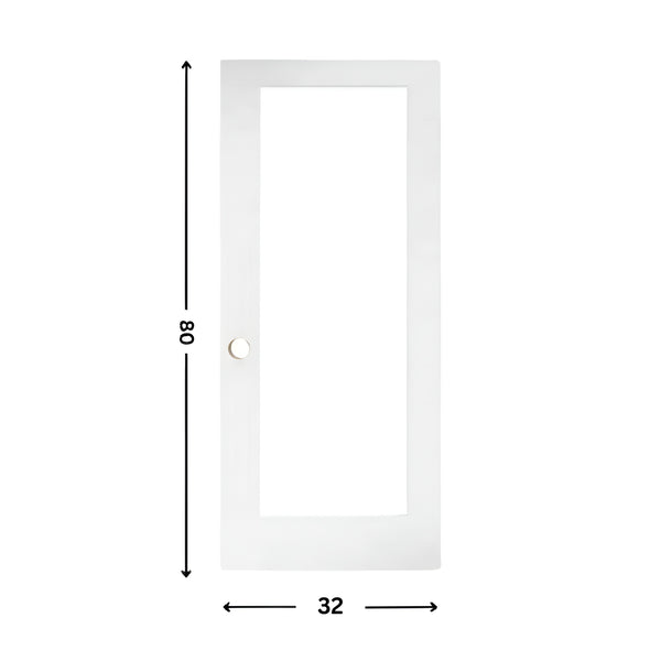 1-Clear Glass Slab Door ( 80" height )
