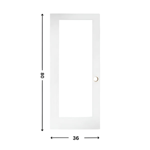 1-Clear Glass Slab Door ( 80" height )