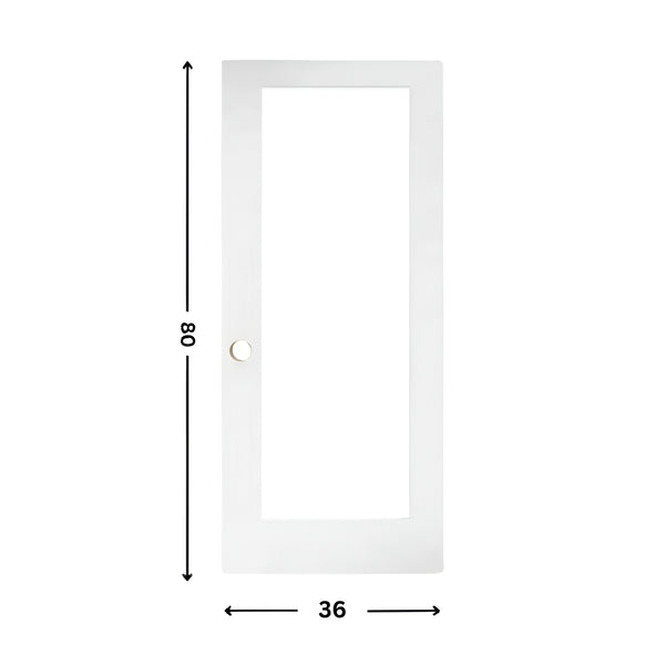 1-Clear Glass Slab Door ( 80" height )