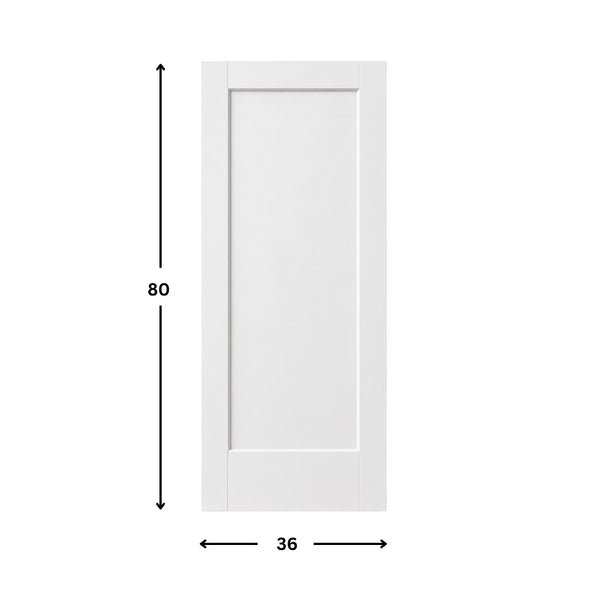 1-Panel Moulded Shaker Pocket Slab Door Solid (80" height)